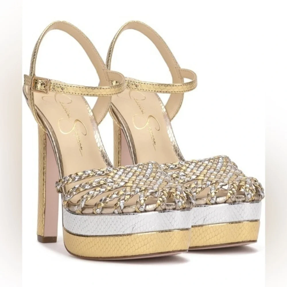 NEW Jessica Simpson Inaia Platform Sandals, Gold, Black & Orange Available, 9.5